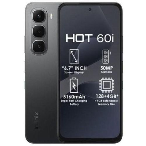 Infinix Hot 60i 6.78" 4GB RAM/128GB ROM Android 15-Black